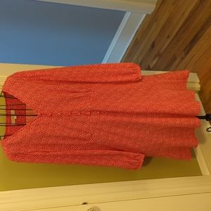 Loft Red heart print dress